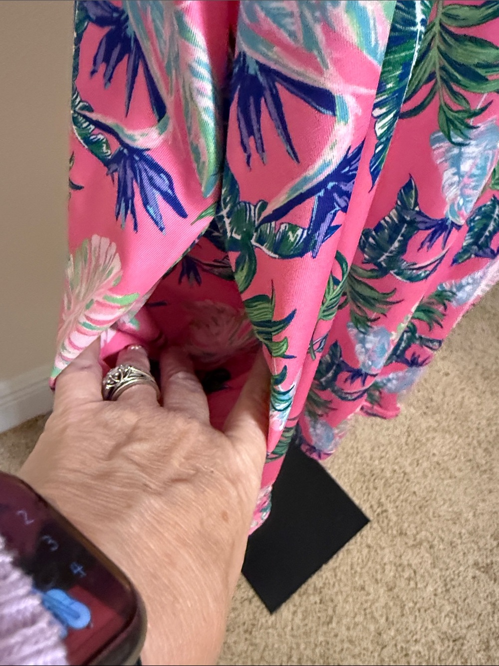Banana boat 💗Sleeveless Pink Tropical Print Dress - Picture 4 of 7